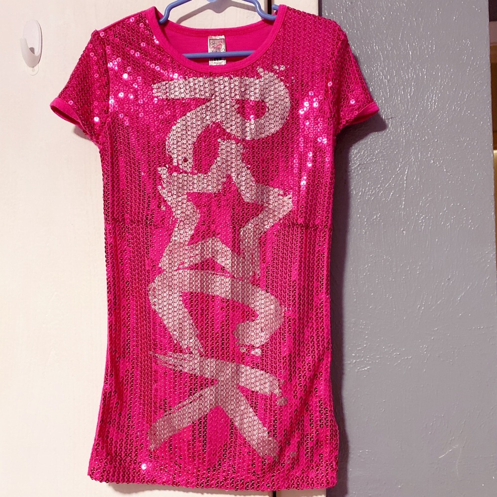 Girls Sequin Pink Top